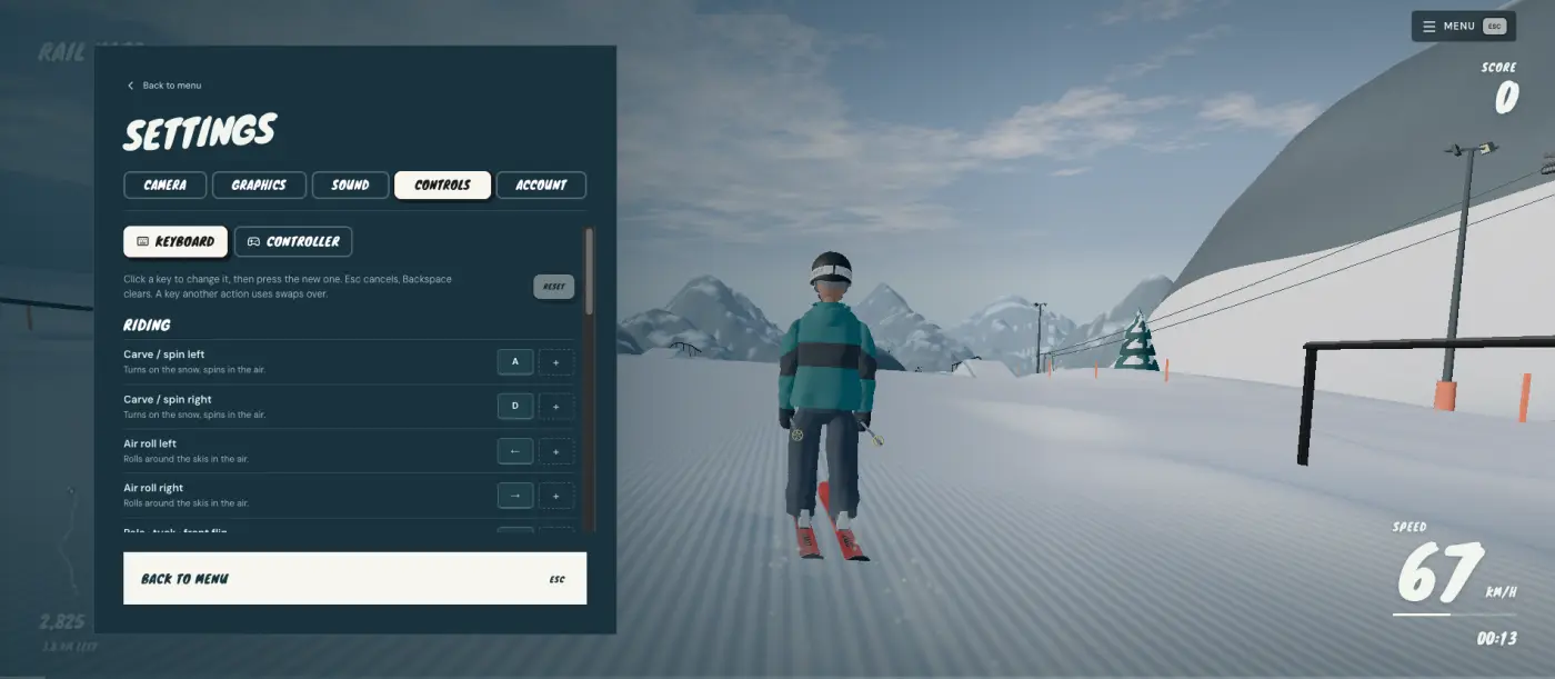 Cork7 controls settings tab