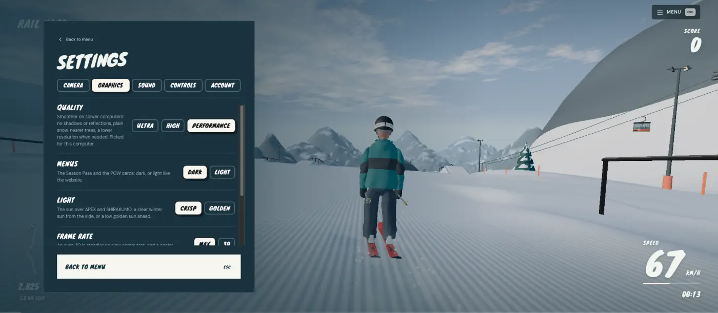 Cork7 graphics settings tab